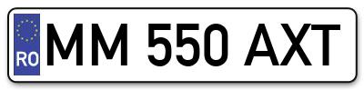 Placuta inmatriculare numar auto  MM-550-AXT, MM 550 AXT, MM550AXT