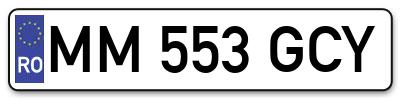 Placuta inmatriculare numar auto  MM-553-GCY, MM 553 GCY, MM553GCY