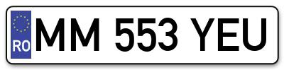 Placuta inmatriculare numar auto  MM-553-YEU, MM 553 YEU, MM553YEU