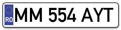 Placuta inmatriculare numar auto  MM-554-AYT, MM 554 AYT, MM554AYT