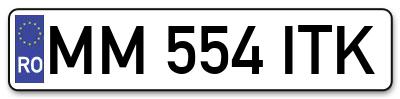 Placuta inmatriculare numar auto  MM-554-ITK, MM 554 ITK, MM554ITK