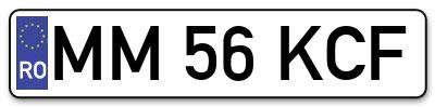 Placuta inmatriculare numar auto  MM-56-KCF, MM 56 KCF, MM56KCF