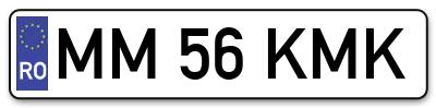 Placuta inmatriculare numar auto  MM-56-KMK, MM 56 KMK, MM56KMK