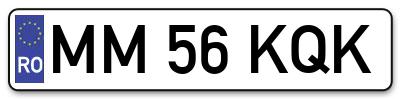 Placuta inmatriculare numar auto  MM-56-KQK, MM 56 KQK, MM56KQK