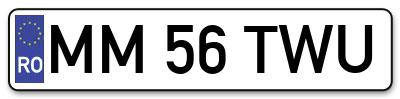 Placuta inmatriculare numar auto  MM-56-TWU, MM 56 TWU, MM56TWU
