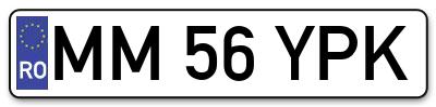 Placuta inmatriculare numar auto  MM-56-YPK, MM 56 YPK, MM56YPK