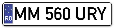 Placuta inmatriculare numar auto  MM-560-URY, MM 560 URY, MM560URY