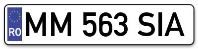 Placuta inmatriculare numar auto  MM-563-SIA, MM 563 SIA, MM563SIA