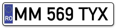 Placuta inmatriculare numar auto  MM-569-TYX, MM 569 TYX, MM569TYX