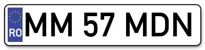 Placuta inmatriculare numar auto  MM-57-MDN, MM 57 MDN, MM57MDN