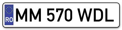 Placuta inmatriculare numar auto  MM-570-WDL, MM 570 WDL, MM570WDL