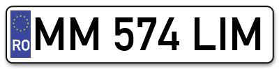 Placuta inmatriculare numar auto  MM-574-LIM, MM 574 LIM, MM574LIM