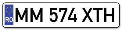 Placuta inmatriculare numar auto  MM-574-XTH, MM 574 XTH, MM574XTH