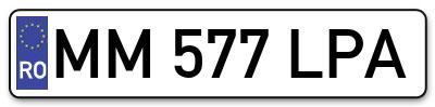 Placuta inmatriculare numar auto  MM-577-LPA, MM 577 LPA, MM577LPA