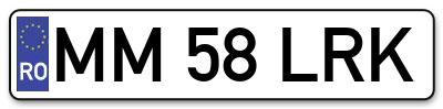 Placuta inmatriculare numar auto  MM-58-LRK, MM 58 LRK, MM58LRK