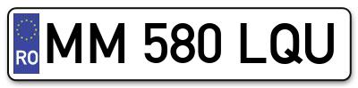 Placuta inmatriculare numar auto  MM-580-LQU, MM 580 LQU, MM580LQU