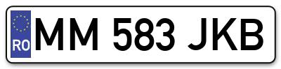 Placuta inmatriculare numar auto  MM-583-JKB, MM 583 JKB, MM583JKB
