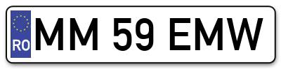 Placuta inmatriculare numar auto  MM-59-EMW, MM 59 EMW, MM59EMW