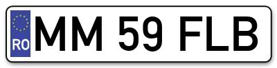 Placuta inmatriculare numar auto  MM-59-FLB, MM 59 FLB, MM59FLB