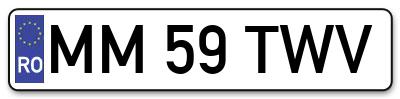 Placuta inmatriculare numar auto  MM-59-TWV, MM 59 TWV, MM59TWV