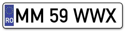 Placuta inmatriculare numar auto  MM-59-WWX, MM 59 WWX, MM59WWX