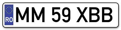 Placuta inmatriculare numar auto  MM-59-XBB, MM 59 XBB, MM59XBB