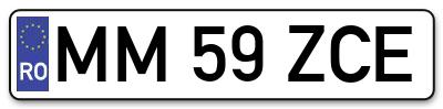 Placuta inmatriculare numar auto  MM-59-ZCE, MM 59 ZCE, MM59ZCE