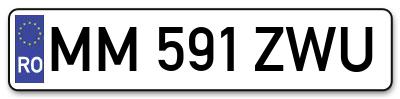 Placuta inmatriculare numar auto  MM-591-ZWU, MM 591 ZWU, MM591ZWU