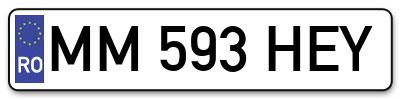 Placuta inmatriculare numar auto  MM-593-HEY, MM 593 HEY, MM593HEY