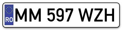 Placuta inmatriculare numar auto  MM-597-WZH, MM 597 WZH, MM597WZH