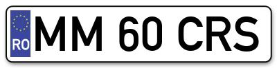 Placuta inmatriculare numar auto  MM-60-CRS, MM 60 CRS, MM60CRS