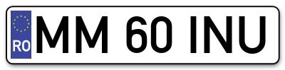 Placuta inmatriculare numar auto  MM-60-INU, MM 60 INU, MM60INU