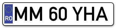 Placuta inmatriculare numar auto  MM-60-YHA, MM 60 YHA, MM60YHA