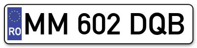 Placuta inmatriculare numar auto  MM-602-DQB, MM 602 DQB, MM602DQB