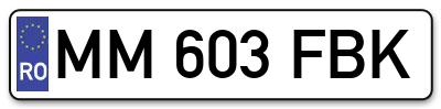 Placuta inmatriculare numar auto  MM-603-FBK, MM 603 FBK, MM603FBK