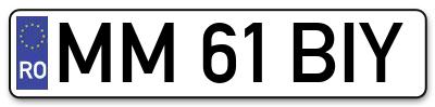 Placuta inmatriculare numar auto  MM-61-BIY, MM 61 BIY, MM61BIY