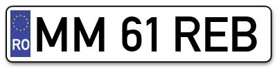 Placuta inmatriculare numar auto  MM-61-REB, MM 61 REB, MM61REB