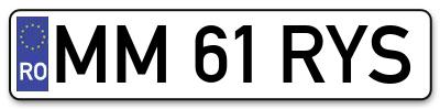 Placuta inmatriculare numar auto  MM-61-RYS, MM 61 RYS, MM61RYS