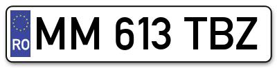 Placuta inmatriculare numar auto  MM-613-TBZ, MM 613 TBZ, MM613TBZ