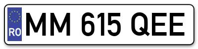 Placuta inmatriculare numar auto  MM-615-QEE, MM 615 QEE, MM615QEE
