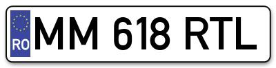 Placuta inmatriculare numar auto  MM-618-RTL, MM 618 RTL, MM618RTL