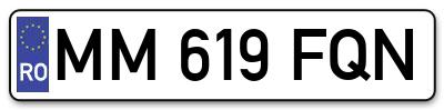 Placuta inmatriculare numar auto  MM-619-FQN, MM 619 FQN, MM619FQN