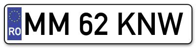 Placuta inmatriculare numar auto  MM-62-KNW, MM 62 KNW, MM62KNW