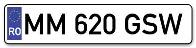 Placuta inmatriculare numar auto  MM-620-GSW, MM 620 GSW, MM620GSW