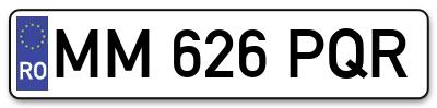 Placuta inmatriculare numar auto  MM-626-PQR, MM 626 PQR, MM626PQR
