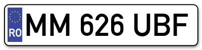 Placuta inmatriculare numar auto  MM-626-UBF, MM 626 UBF, MM626UBF