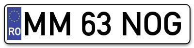 Placuta inmatriculare numar auto  MM-63-NOG, MM 63 NOG, MM63NOG