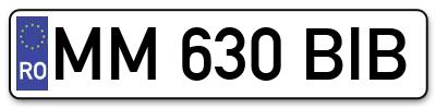 Placuta inmatriculare numar auto  MM-630-BIB, MM 630 BIB, MM630BIB