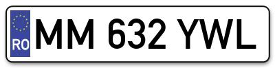 Placuta inmatriculare numar auto  MM-632-YWL, MM 632 YWL, MM632YWL