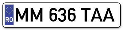 Placuta inmatriculare numar auto  MM-636-TAA, MM 636 TAA, MM636TAA